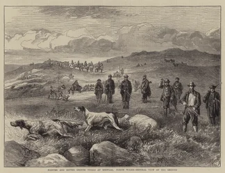 Pointer und Setter Grouse Trials in Rhiwlas, Nordwales, Gesamtansicht des Geländes